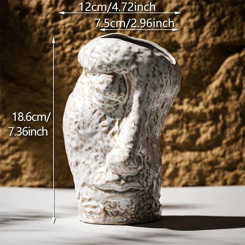 Modern Ceramic Flower Vase with Abstract Face Design – Decorative Home Accent for Unique Floral Arrangements 4
