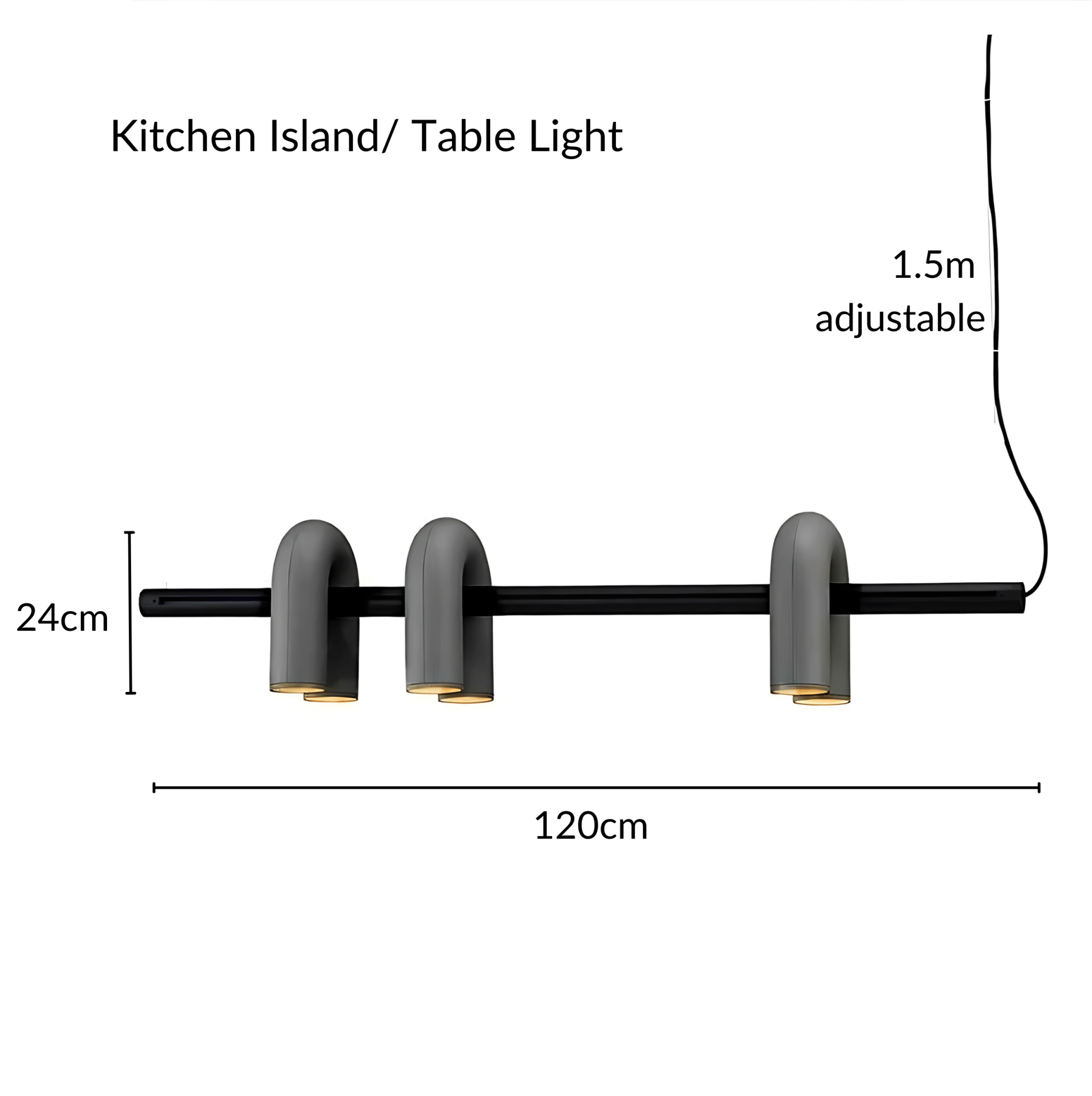 Modern Chandelier Lighting with U-Shaped Tube Design – Adjustable Height LED Chandelier for Contemporary Home Decor 10