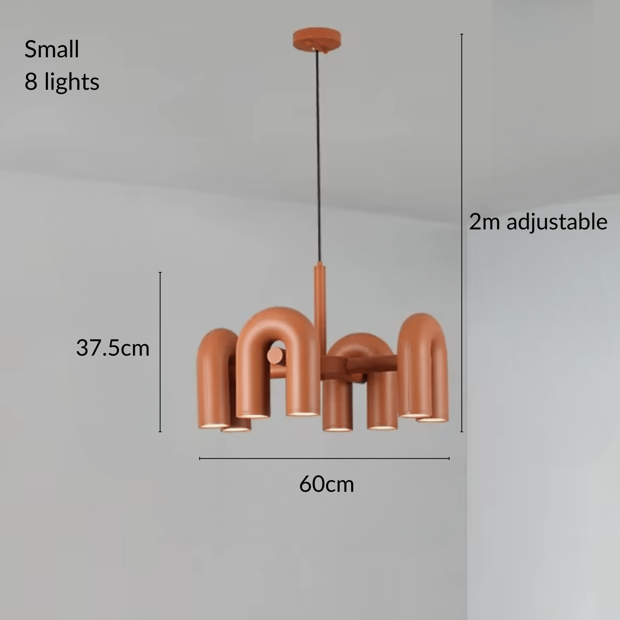 Modern Chandelier Lighting with U-Shaped Tube Design – Adjustable Height LED Chandelier for Contemporary Home Decor 11