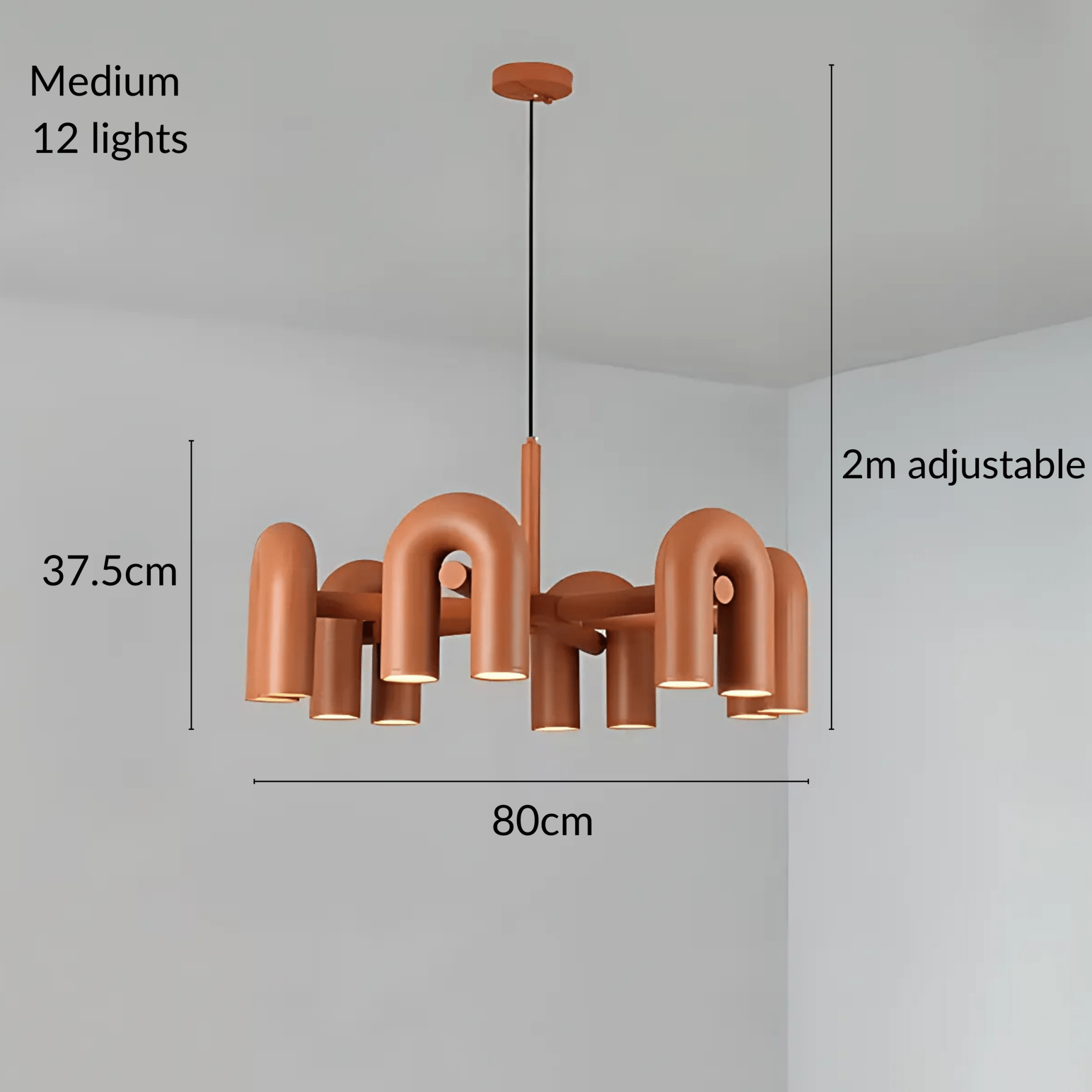 Modern Chandelier Lighting with U-Shaped Tube Design – Adjustable Height LED Chandelier for Contemporary Home Decor 15
