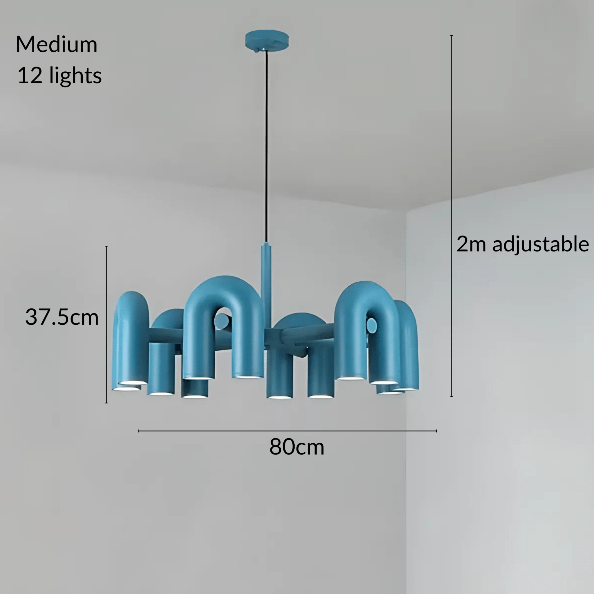 Modern Chandelier Lighting with U-Shaped Tube Design – Adjustable Height LED Chandelier for Contemporary Home Decor 16