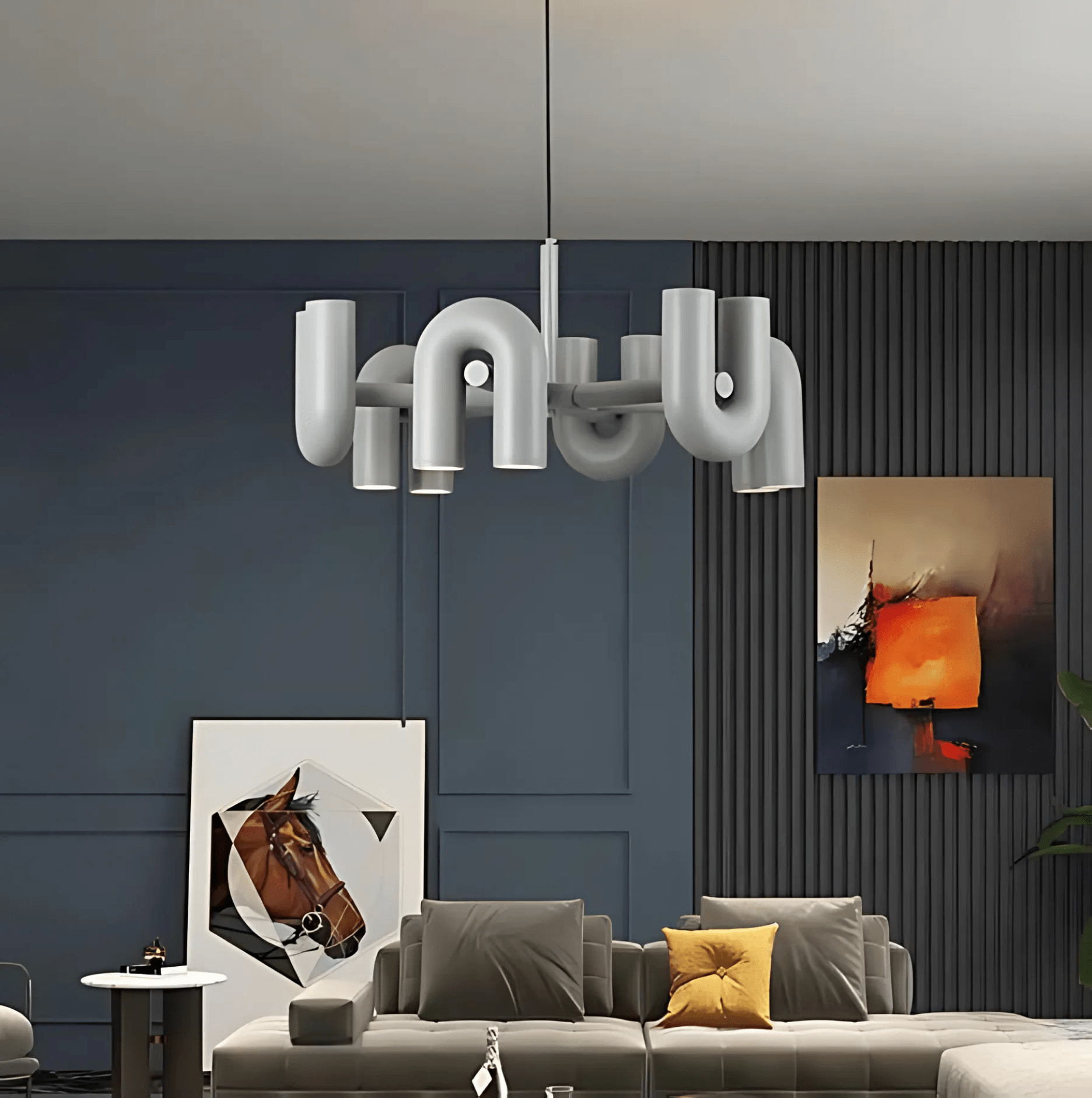 Modern Chandelier Lighting with U-Shaped Tube Design – Adjustable Height LED Chandelier for Contemporary Home Decor 7