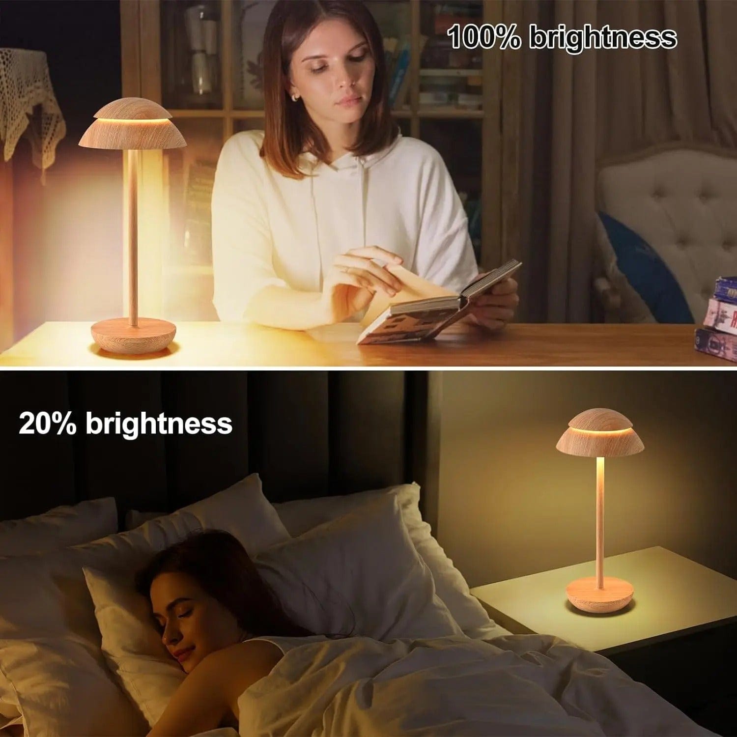 Modern Cordless Rechargeable Table Lamp with Touch Control Dimming – Scandinavian Design Bedside Lamp for Elegant Lighting 6