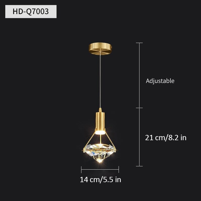 Modern Crystal Pendant Light, Adjustable Hanging Light Fixture for Kitchen and Home, Elegant Glass Design 6