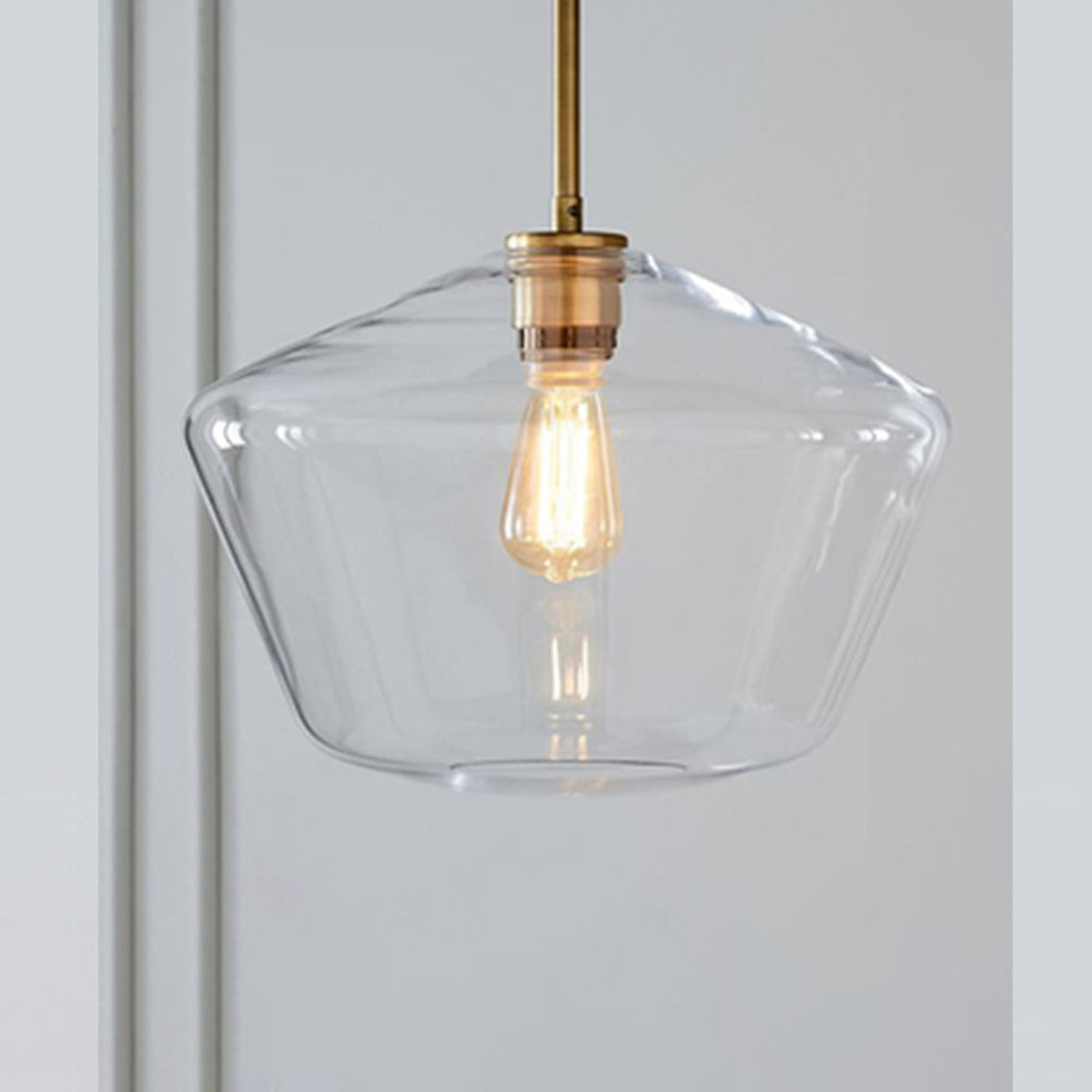 Modern Diamond Shape Glass Pendant Light in Clear and Amber – Ideal for Living Room and Bedroom Lighting 7