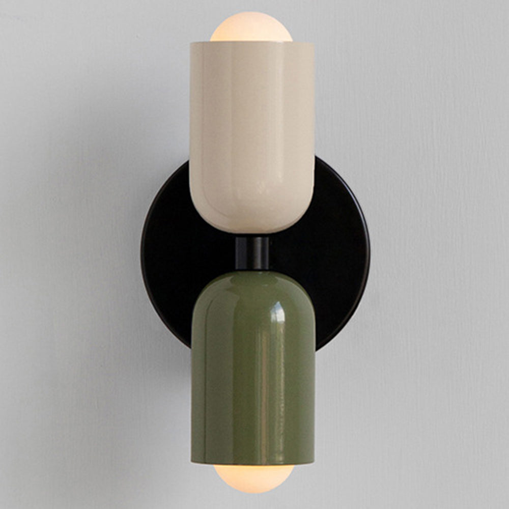 Modern Dual Glass Outdoor Wall Light Fixture with Up and Down Illumination for Gardens and Patios 0