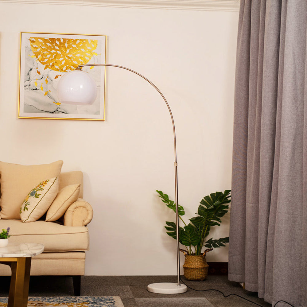 Modern Floor Arc Lamp with Dome Light in Orange and White – Stylish Standing Lamp for Living Room and Bedroom 5