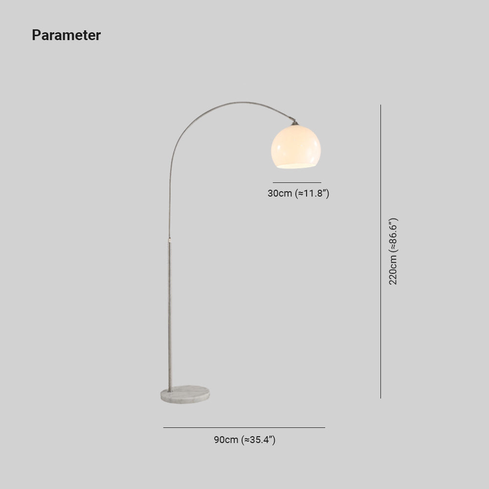 Modern Floor Arc Lamp with Dome Light in Orange and White – Stylish Standing Lamp for Living Room and Bedroom 7