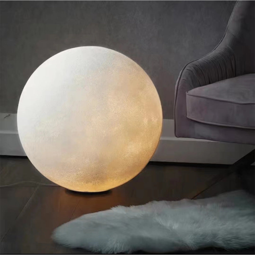 Modern Floor Lamp with Moon Globe Design and Resin Base – Decorative Standing Lamp for Living Room and Bedroom 3