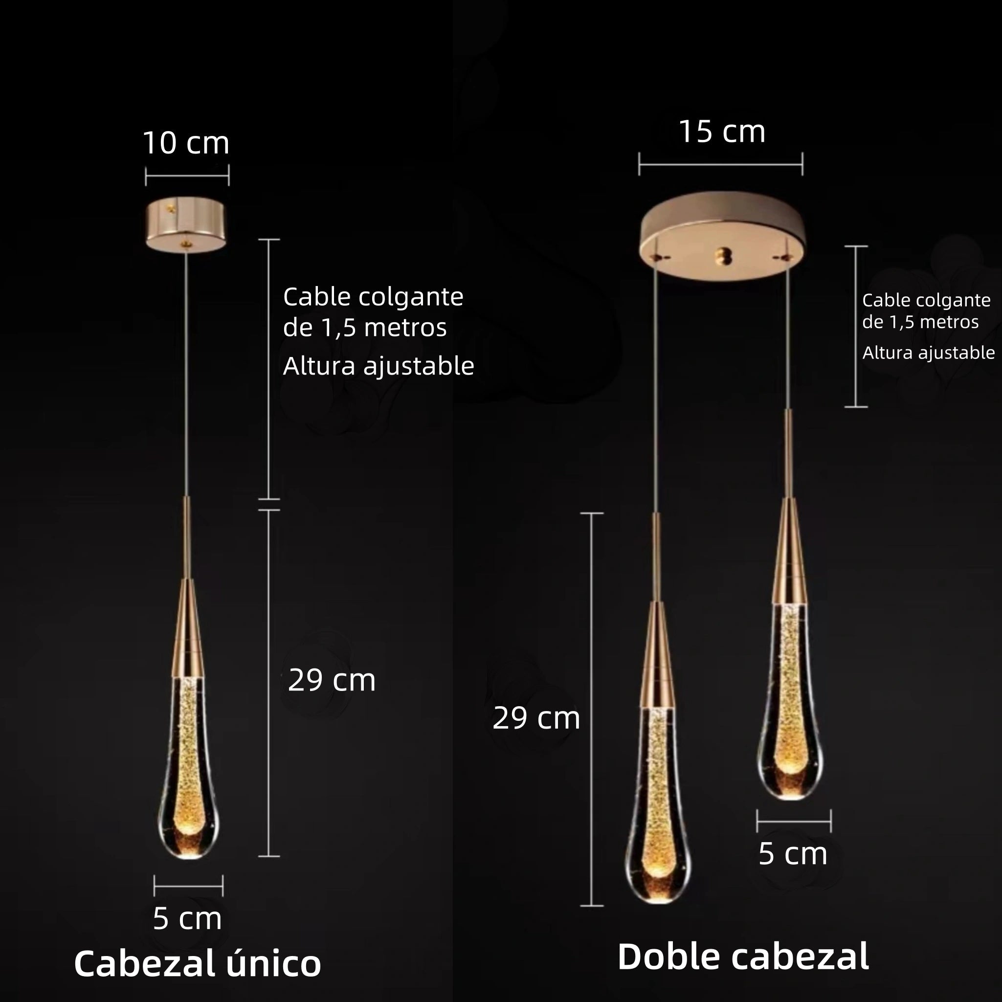 Modern Glass Pendant Lamp with Adjustable Height – Elegant Drop-Shaped Hanging Light for Bedside and Cozy Atmosphere 7