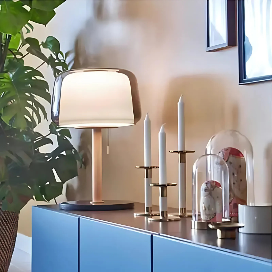 Modern Glass Table Lamp with LED Technology – Versatile Bedside or Desk Lamp for Cozy Living Room and Office Lighting 2