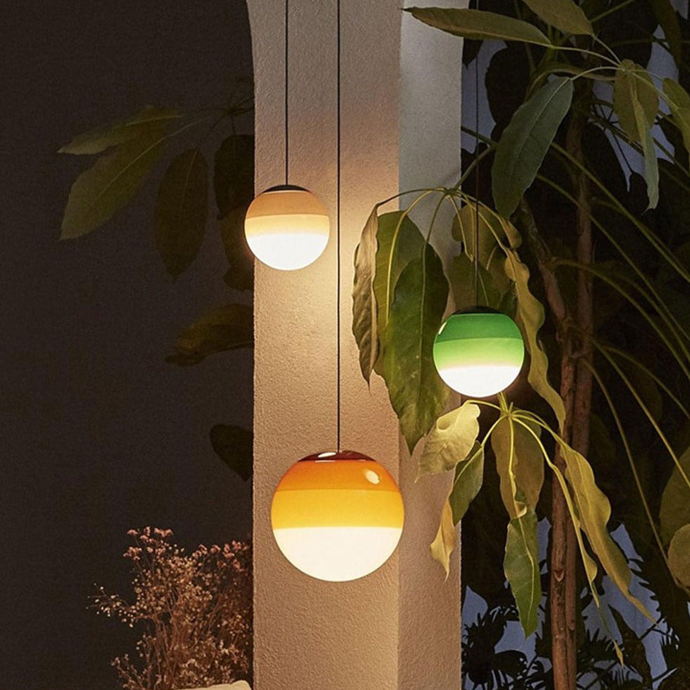 Modern Gradient Glass Pendant Light with Dual Color Temperatures – Stylish Black Kitchen Hanging Light Fixture 2