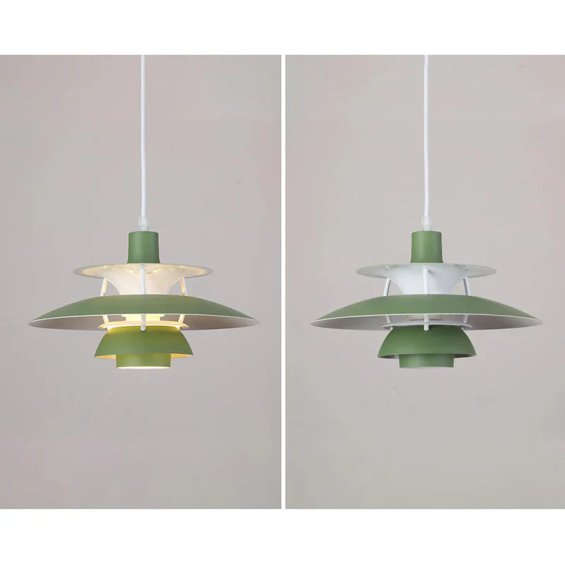 Modern LED Pendant Light with Colorful Metal Shade for Kitchen, Dining, or Living Room - Indoor Hanging Light Fixture 5