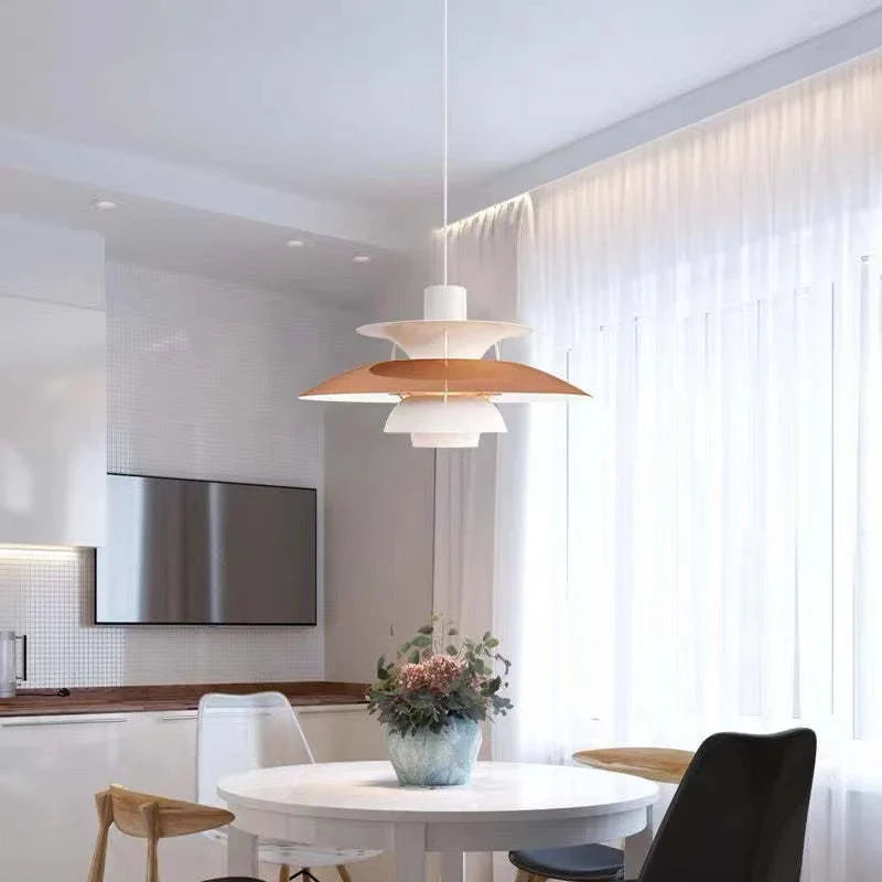 Modern LED Pendant Light with Colorful Metal Shade for Kitchen, Dining, or Living Room - Indoor Hanging Light Fixture 8