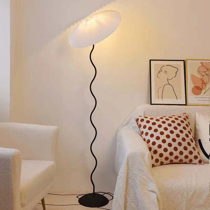 Modern Mushroom Fabric LED Floor Lamp for Bedroom and Living Room – Adjustable Height, Warm Light 5