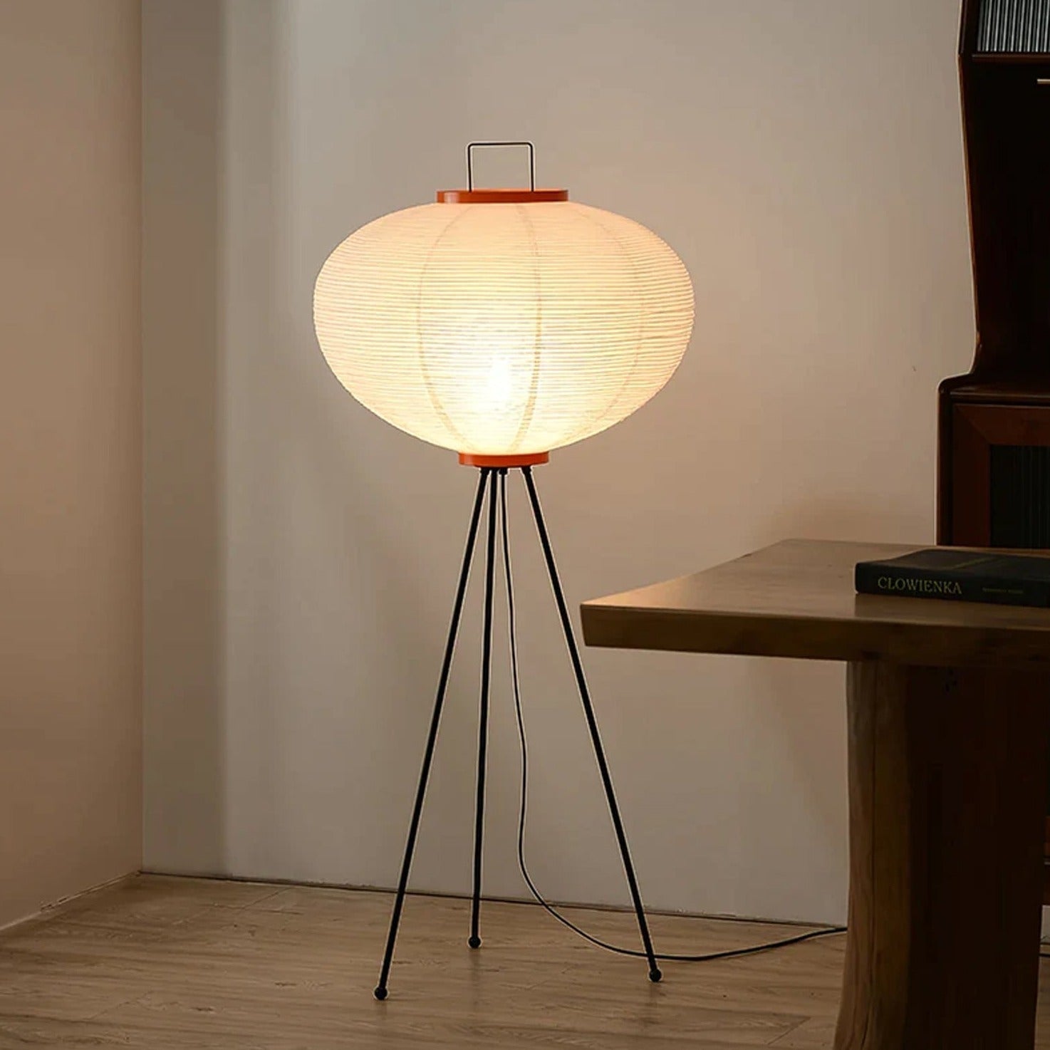Modern Rice Paper Floor Lamp – Elegant Minimalist Design for Living Room – Soft Light Diffusion with Durable Metal Base 1