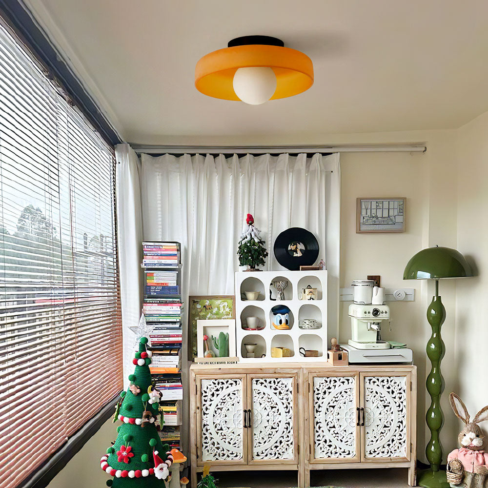 Modern Round Flush Mount Ceiling Light Fixture – Glass Design for Living Room and Bedroom, 25CM/35CM Diameter 2