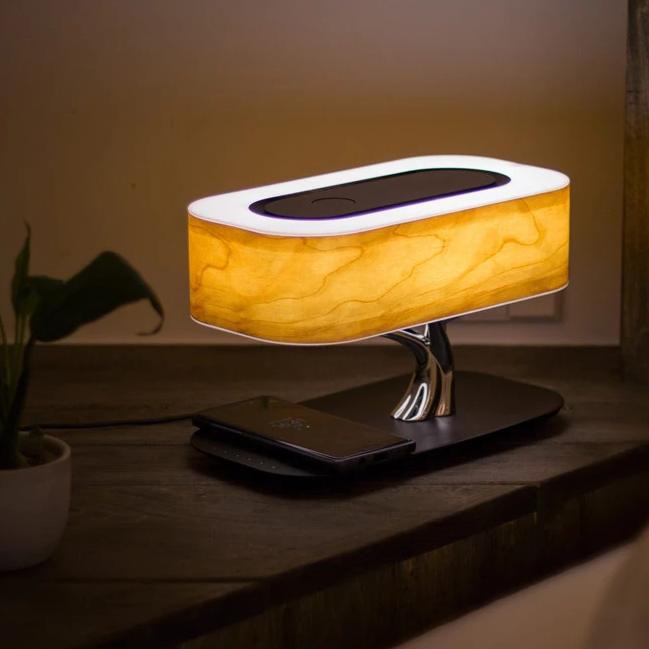 Modern Table Lamp with Wireless Charging and Bluetooth Speakers – Stylish Bedside or Desk Lamp for Contemporary Living Spaces 0