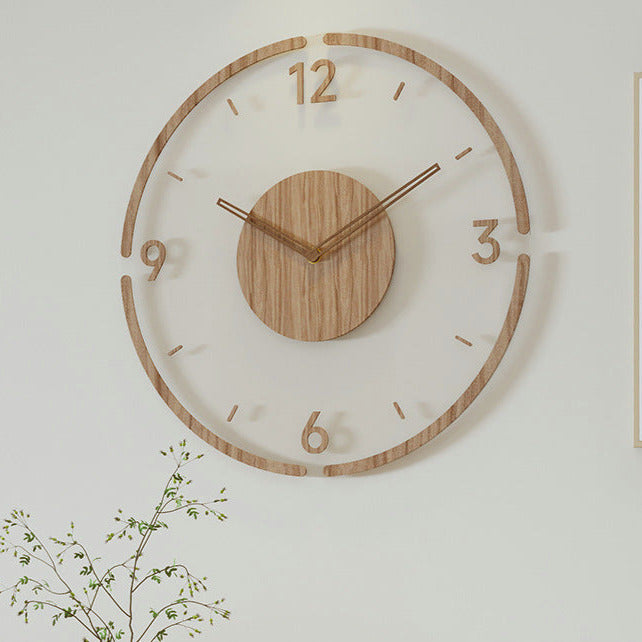 Modern Wall Clock Decor – 14 Inch Silent Solid Wood Design for Elegant Home Aesthetic 0