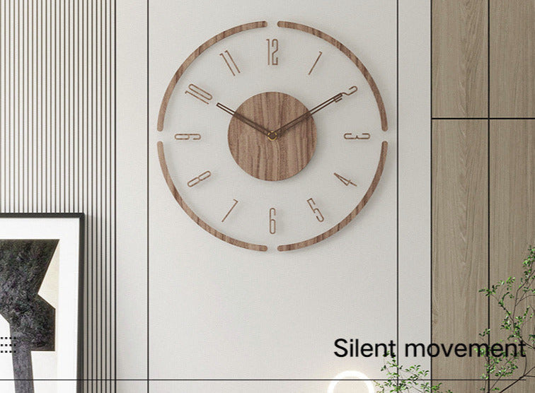 Modern Wall Clock Decor – 14 Inch Silent Solid Wood Design for Elegant Home Aesthetic 1