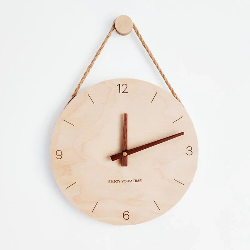 Modern Wooden Wall Clock 30 cm Diameter with Black Walnut Hands – Elegant Wall Clock Decor for Stylish Interiors 0