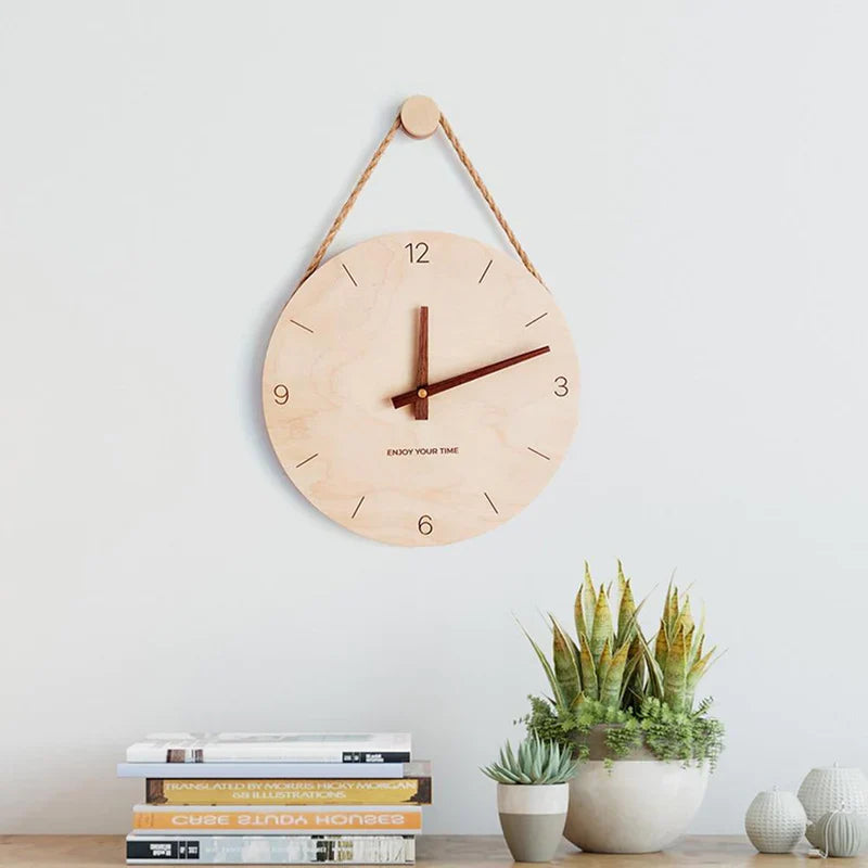 Modern Wooden Wall Clock 30 cm Diameter with Black Walnut Hands – Elegant Wall Clock Decor for Stylish Interiors 1