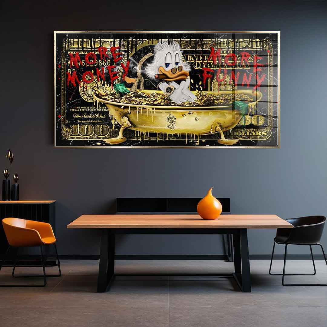 More Money Duck Wall Art – Premium Acrylic Glass Framed Art, Ready to Hang, Handmade in Germany, UV-Resistant Decor 3