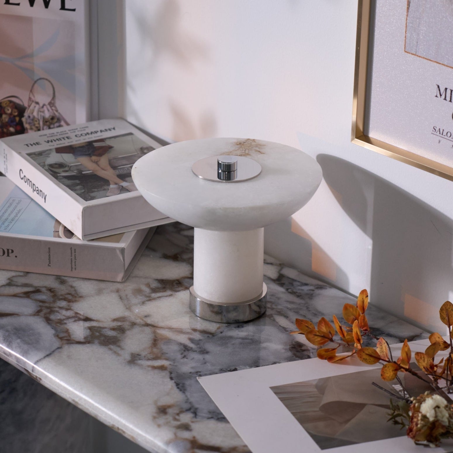 Mushroom-Shaped Alabaster Table Lamp with Touch Control and Integrated LED – Versatile Lighting for Bedside or Desk 6