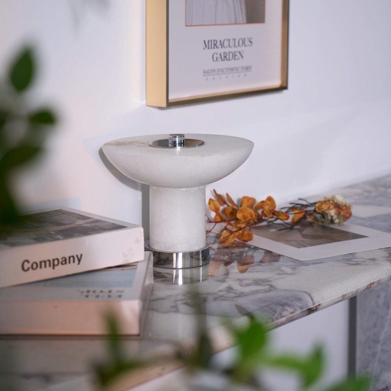 Mushroom-Shaped Alabaster Table Lamp with Touch Control and Integrated LED – Versatile Lighting for Bedside or Desk 7