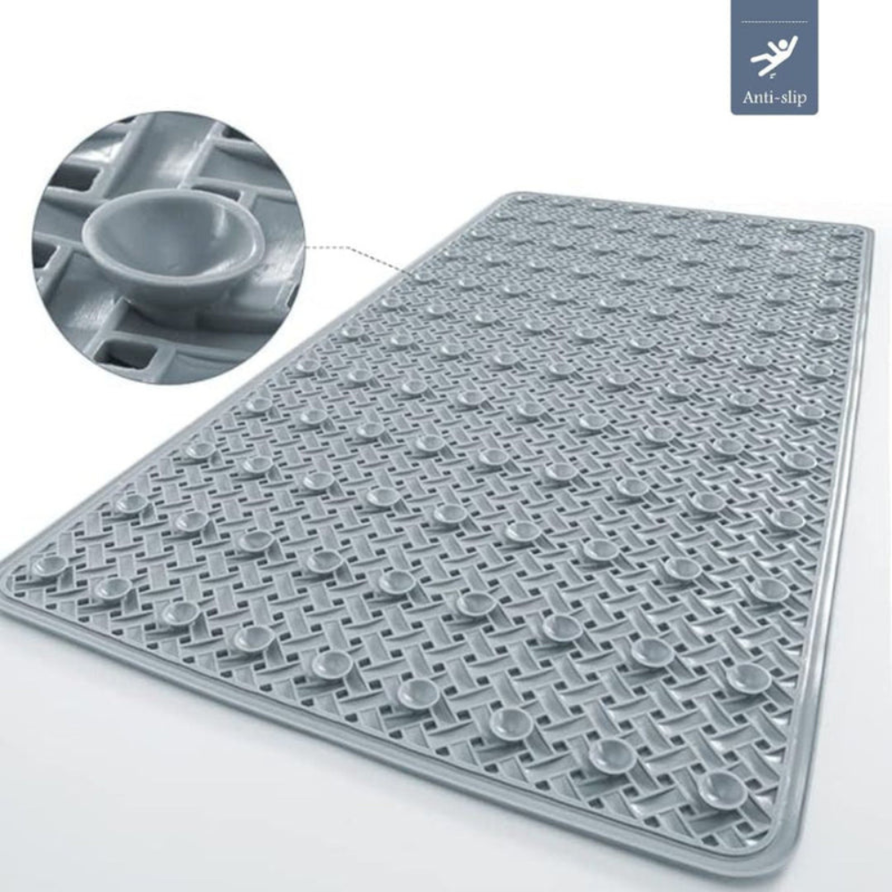 Non-Slip Bathtub Mat with Strong Suction Cups – Waterproof PVC Safety Mat for Showers and Elderly Use 1
