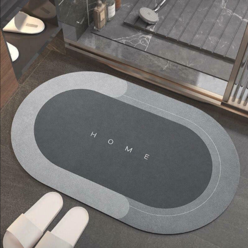 Non-Slip Oval Bath Mat – Quick-Dry Super Absorbent Nappa Leather Bathroom Mat for Safety and Comfort 1
