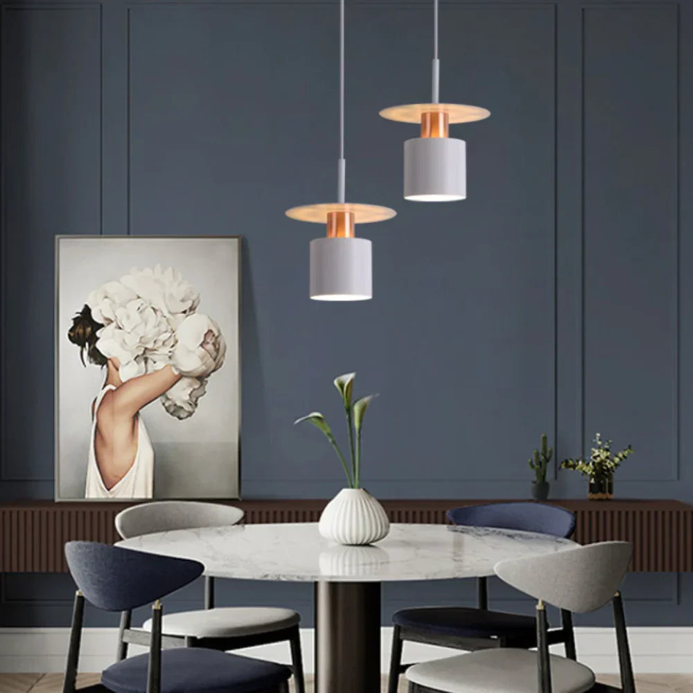 Nordic Black Cylindrical Pendant Lamp – Stylish Metal Kitchen Pendant Lighting for Dining Room 2