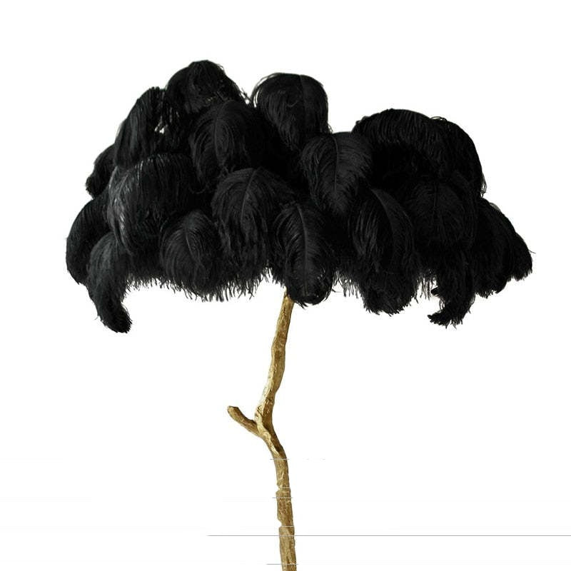 Nordic Luxury Ostrich Feather Floor and Table Lamp – Customizable Colors for Living Room and Bedroom, LED Bulb Included 20