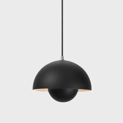 Nordic Macaron 1-Light Pendant Light with Semicircle Dome Design – Adjustable Height 10