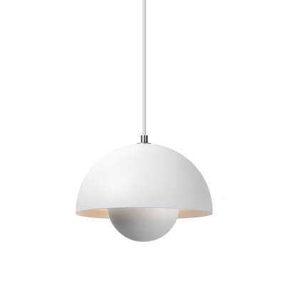 Nordic Macaron 1-Light Pendant Light with Semicircle Dome Design – Adjustable Height 11