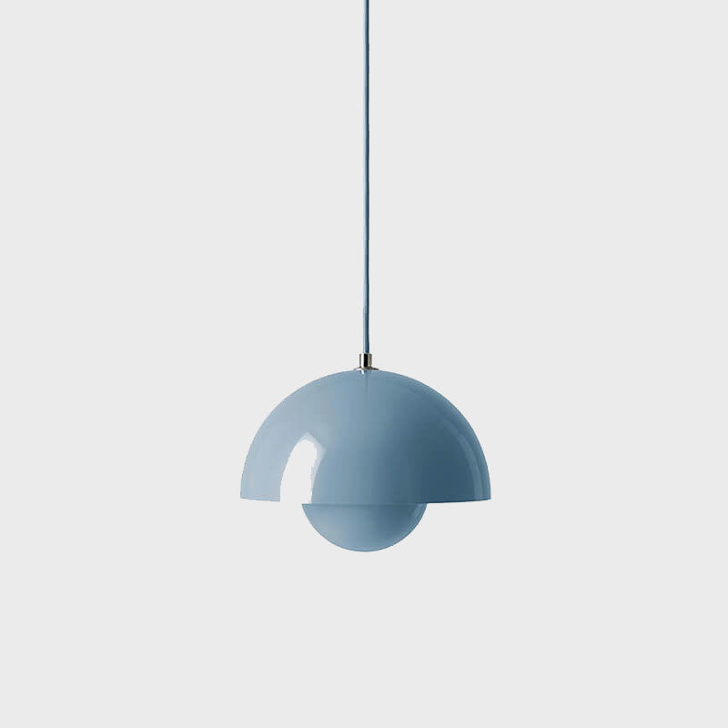 Nordic Macaron 1-Light Pendant Light with Semicircle Dome Design – Adjustable Height 13