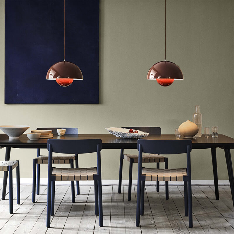 Nordic Macaron 1-Light Pendant Light with Semicircle Dome Design – Adjustable Height 5