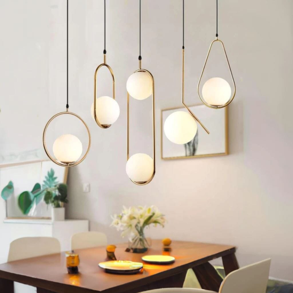 Nordic Style Glass Pendant Light Fixture – Artistic Metal and Glass Design for Kitchen Pendant Lighting 2