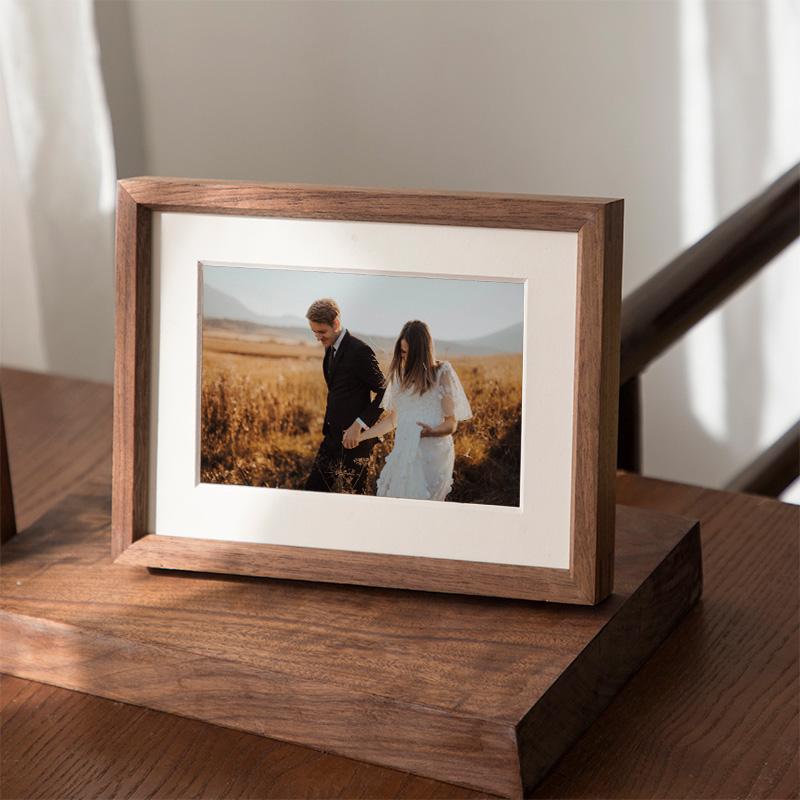 Nut Brown Wood Picture Frame 10 x 15 cm – Elegant Rectangular Photo Frame for Home Decor 0