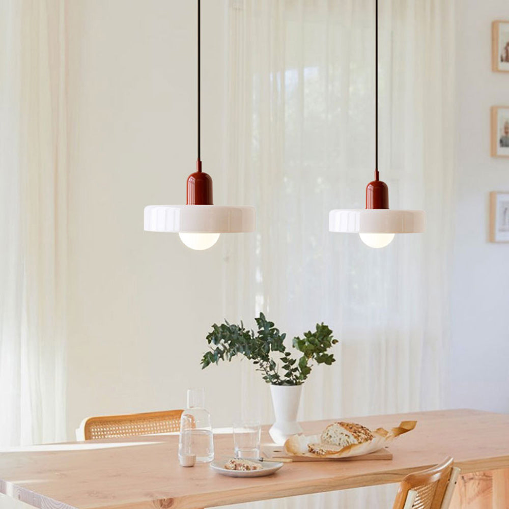 Bauhaus Glass Pendant Light – Colorful Design – Retro Ceiling Lamp
