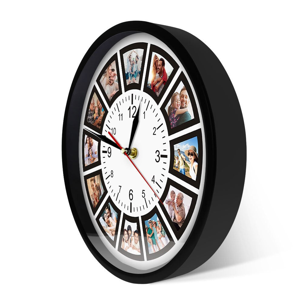 Personalized Photo Collage Wall Clock – 30x30 cm Acrylic Clock with Customizable Design and Vibrant Photos 1