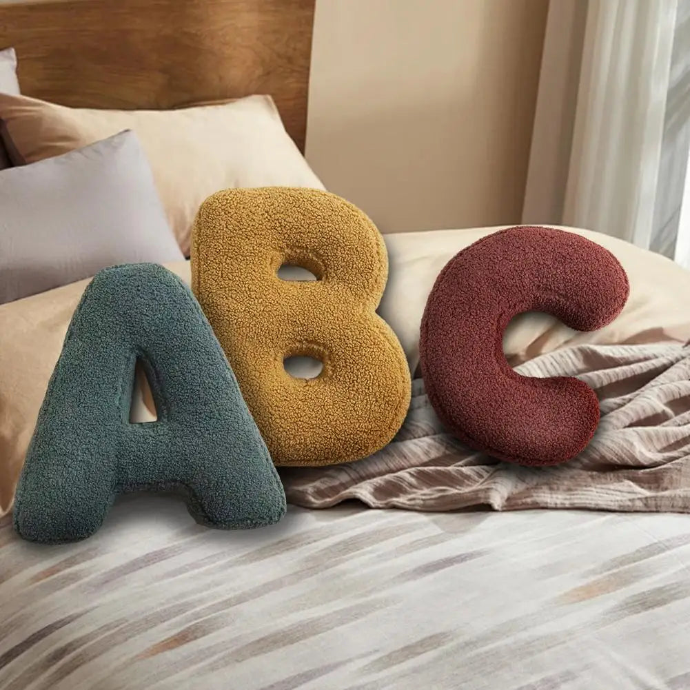 Personalized Velvet Decorative Cushion Cover - Soft Alphabet Pillow for Couch and Home Decor 1