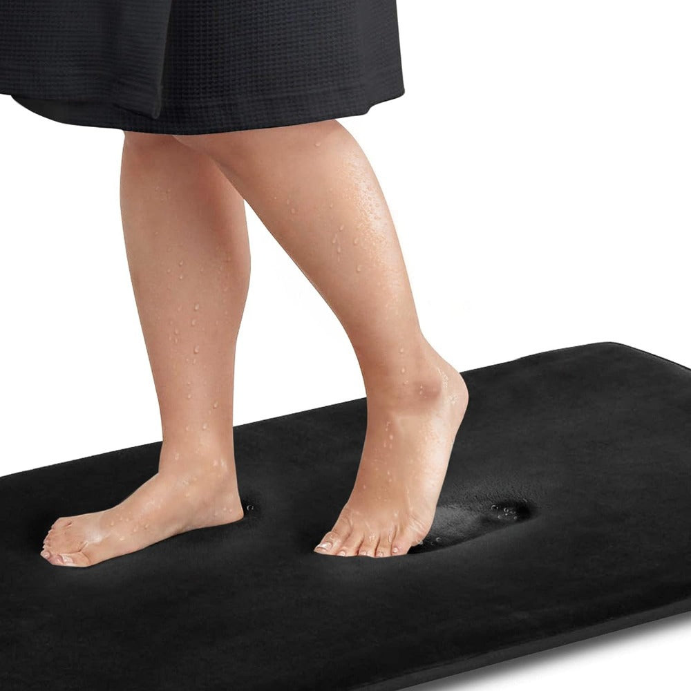 Plush Memory Foam Non-Slip Bath Mat – Quick-Drying Bathroom Mat with Ultra-Soft Coral Fleece and Durable Anti-Skid Backing 0