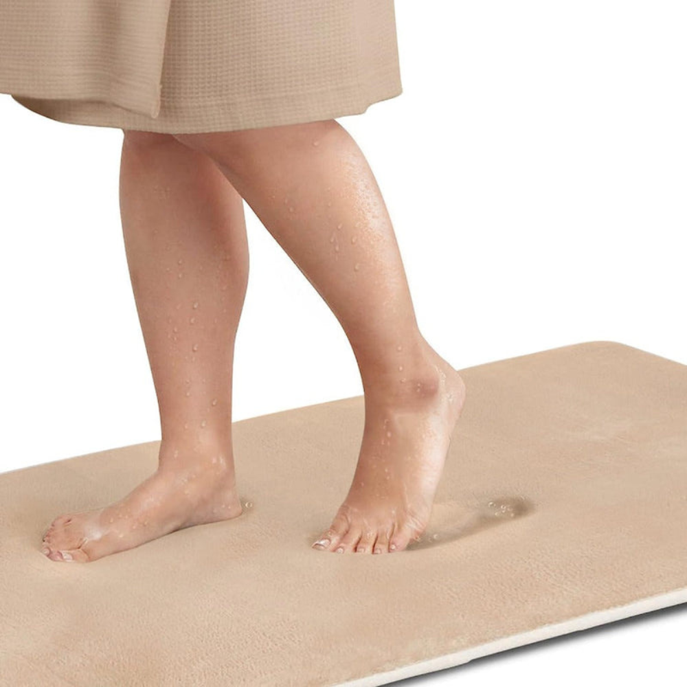 Plush Memory Foam Non-Slip Bath Mat – Quick-Drying Bathroom Mat with Ultra-Soft Coral Fleece and Durable Anti-Skid Backing 1