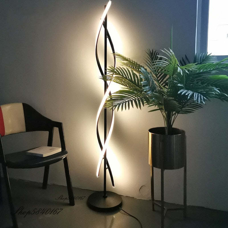 Postmodern Linear Floor Lamp in Black and White – Elegant Acrylic Shade for Modern Interiors 9