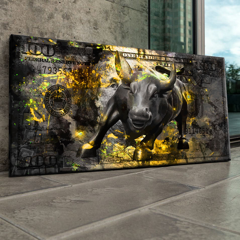 Premium Black Bull Canvas Wall Art – Ready to Hang, UV-Resistant, Handmade in Germany, Custom Sizes Available 2