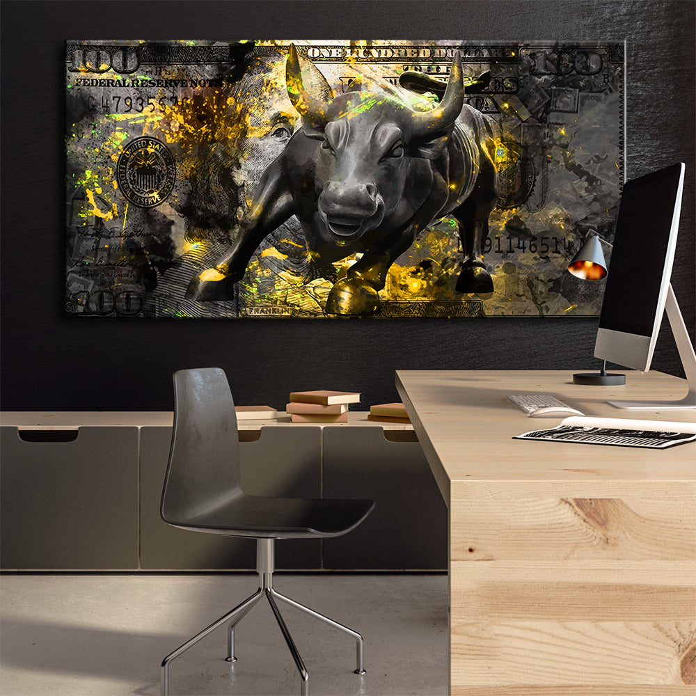 Premium Black Bull Canvas Wall Art – Ready to Hang, UV-Resistant, Handmade in Germany, Custom Sizes Available 3