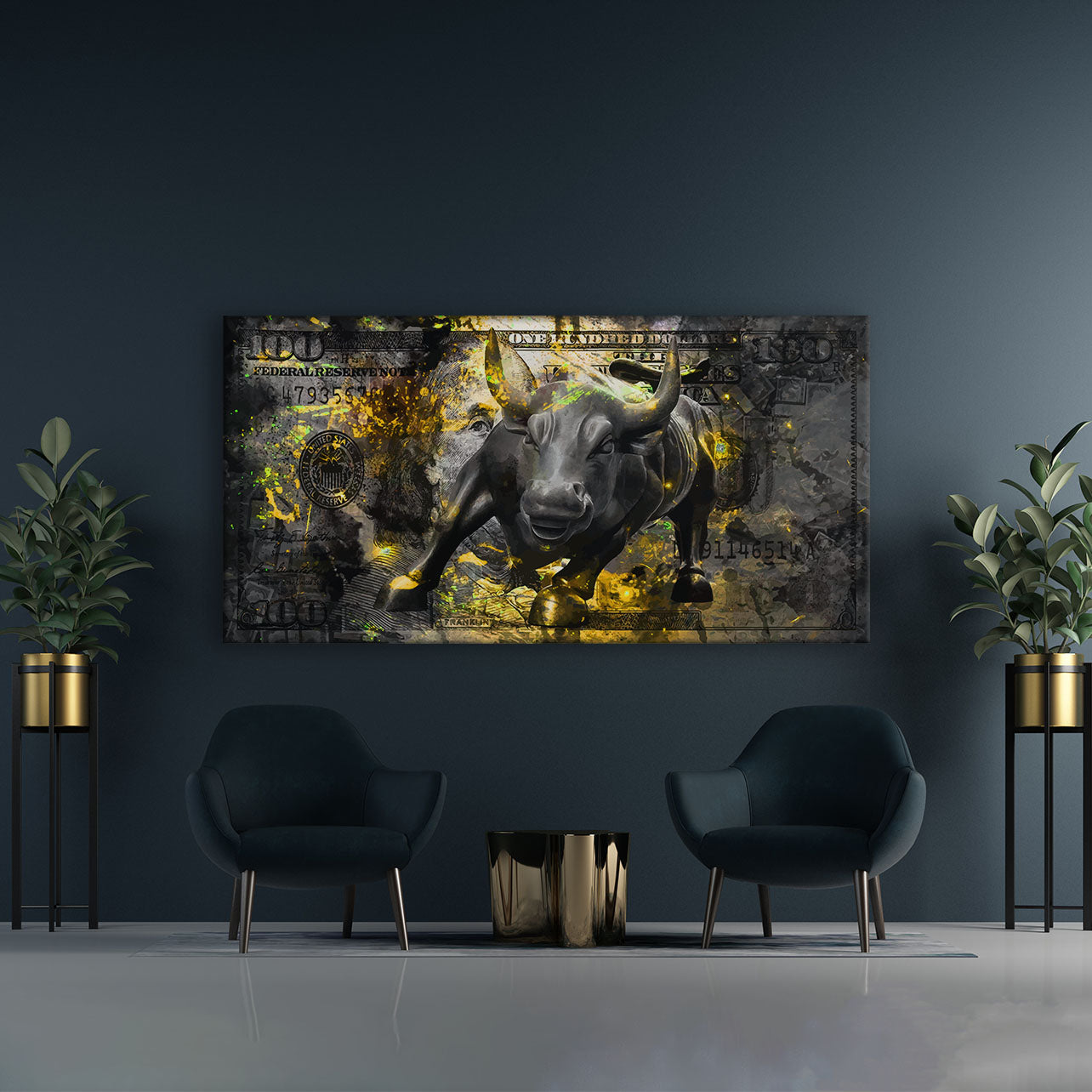 Premium Black Bull Canvas Wall Art – Ready to Hang, UV-Resistant, Handmade in Germany, Custom Sizes Available 4
