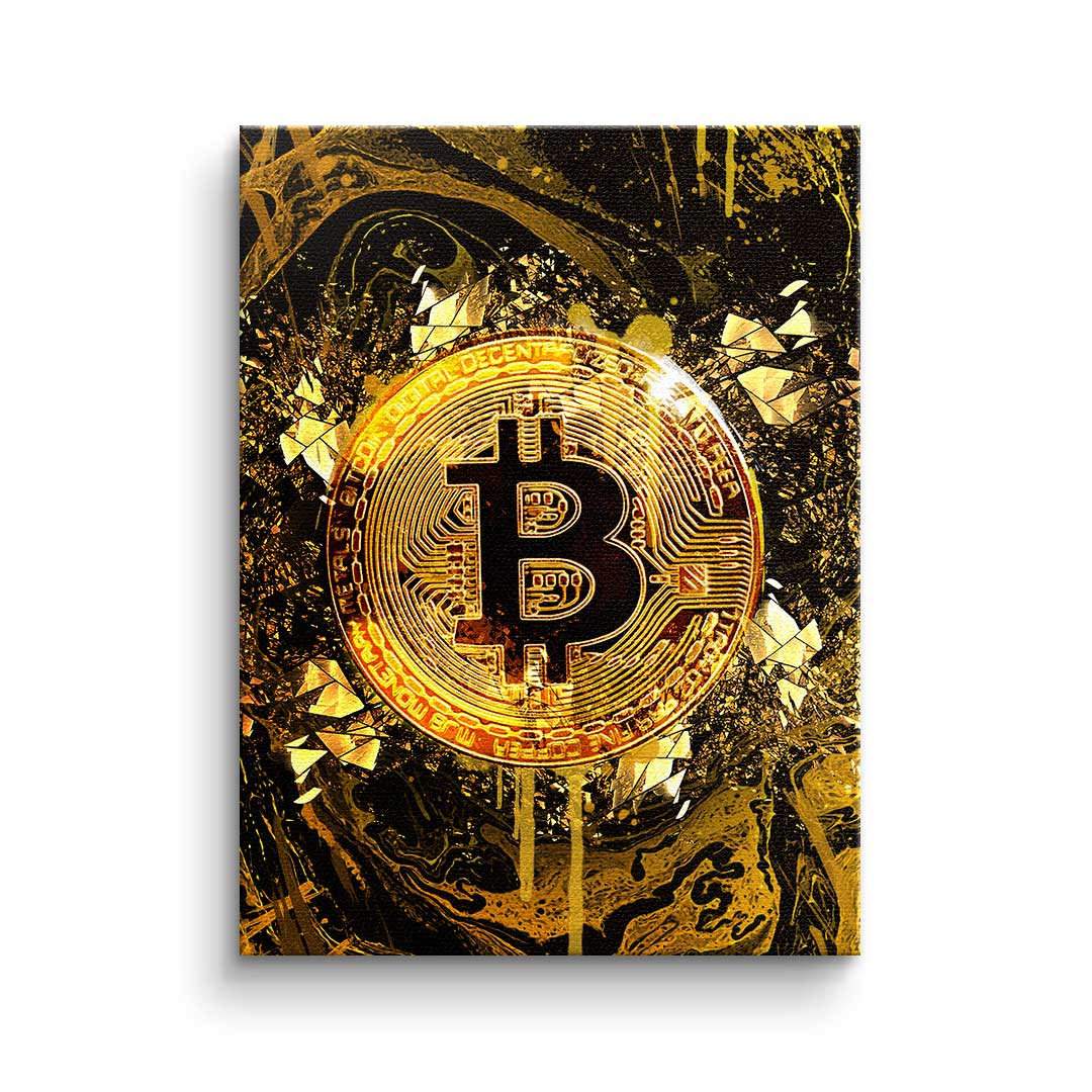 Premium Canvas Prints - Goldrush Bitcoin Motif, Ready to Hang Canvas Wall Art, Handcrafted in Germany 0