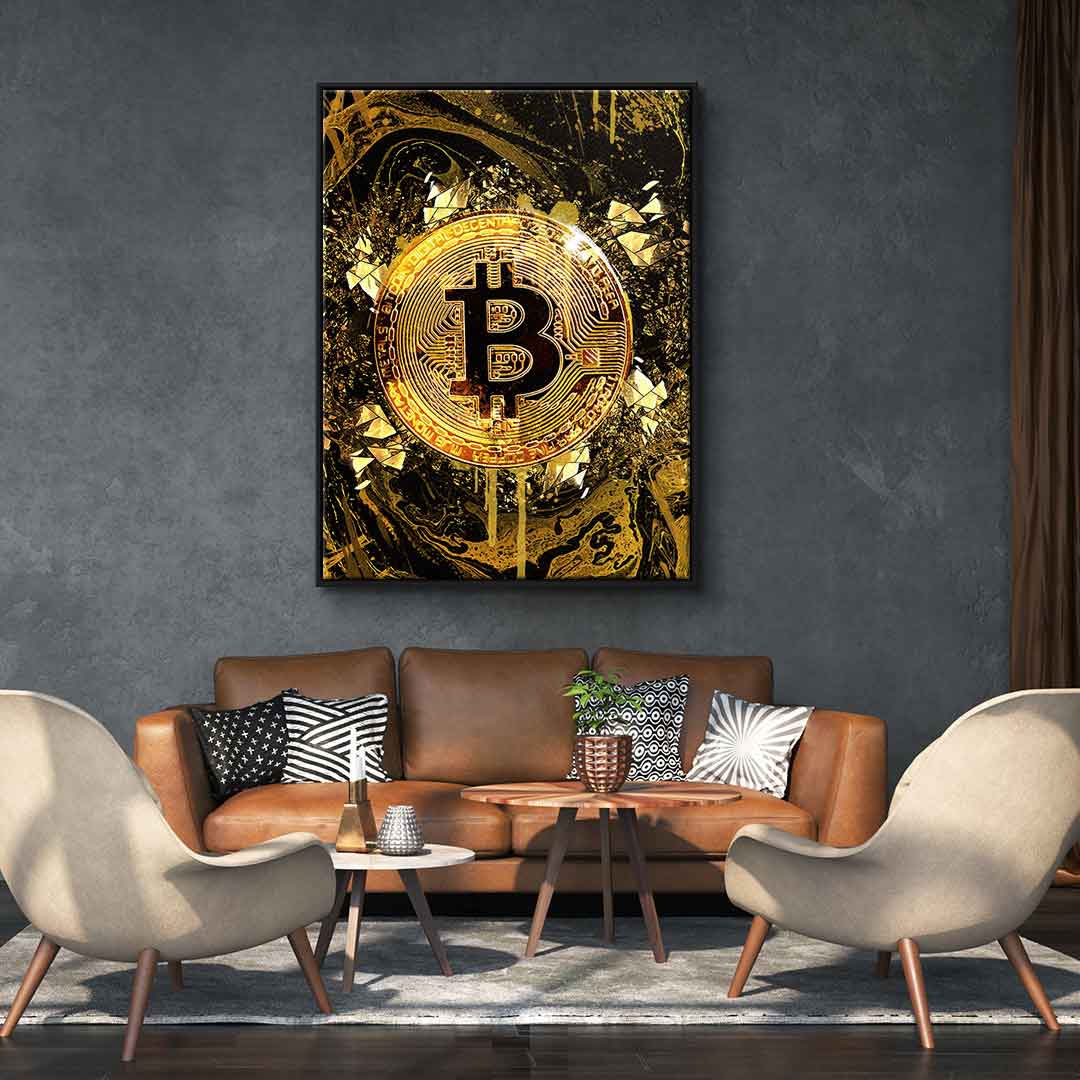 Premium Canvas Prints - Goldrush Bitcoin Motif, Ready to Hang Canvas Wall Art, Handcrafted in Germany 2